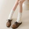Fashionable Twist Cable Knit Footless Middle Calf Socks Pleated Ruched Ruffled Leg Warmers Boot Toppers Covers for Women