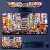 Japan Aesthetics Purple Neon City In Stocked Laptop Gaming Mice Mousepad Size for large Edge Locking Game Keyboard Pad