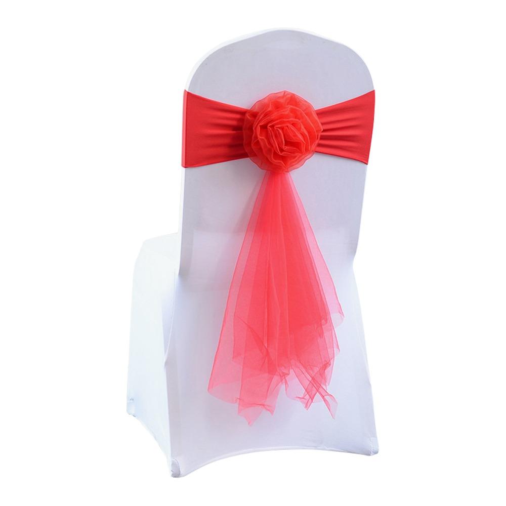 Stretch Chair Bow Tie Ready Made Spandex Stretch Cover Elegant Chair Sashes  Banquet Setting