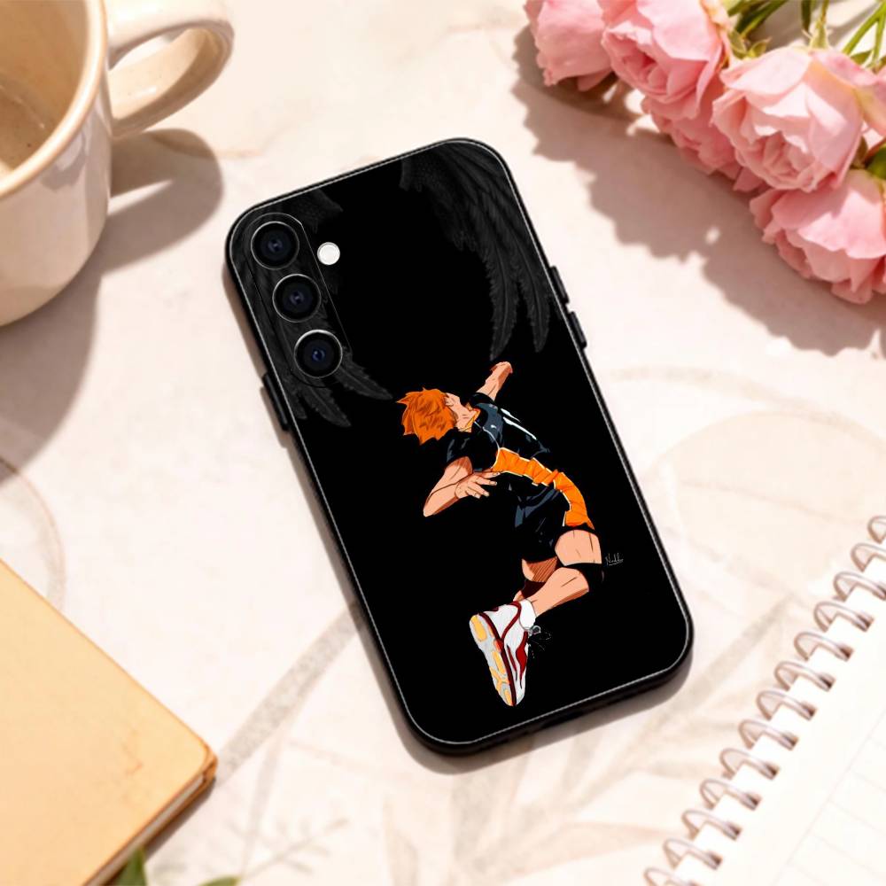 E-Epic Volleyball Haikyuu!!   Handyhülle für Samsung Galaxy A73, A72, A71, A70, A53, A52, A51 und weitere Modelle – Weiche, schwarze Hülle