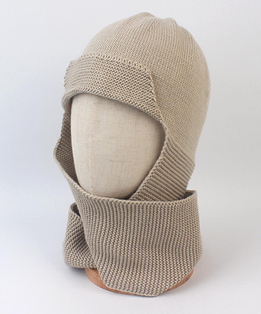 Yunibeosyeolkemiseuteuli Wool Beige Brim Muffler Beanie