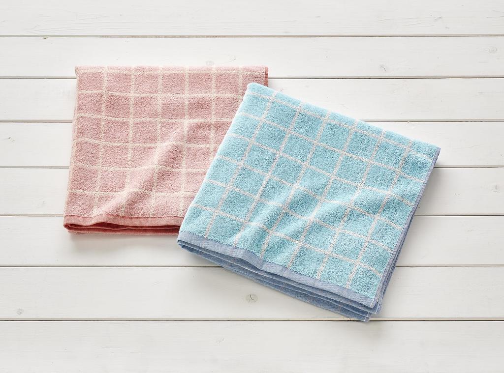 Kosugizen Large Bath Window Check 2 Colors of 70 x 140 A slightly larger bath great value in a Towel, Pattern, (1 each), cm. towel, 2-pack.