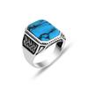 Anello da Uomo Moda Vikingo Totem Turchese Punk Hip Hop