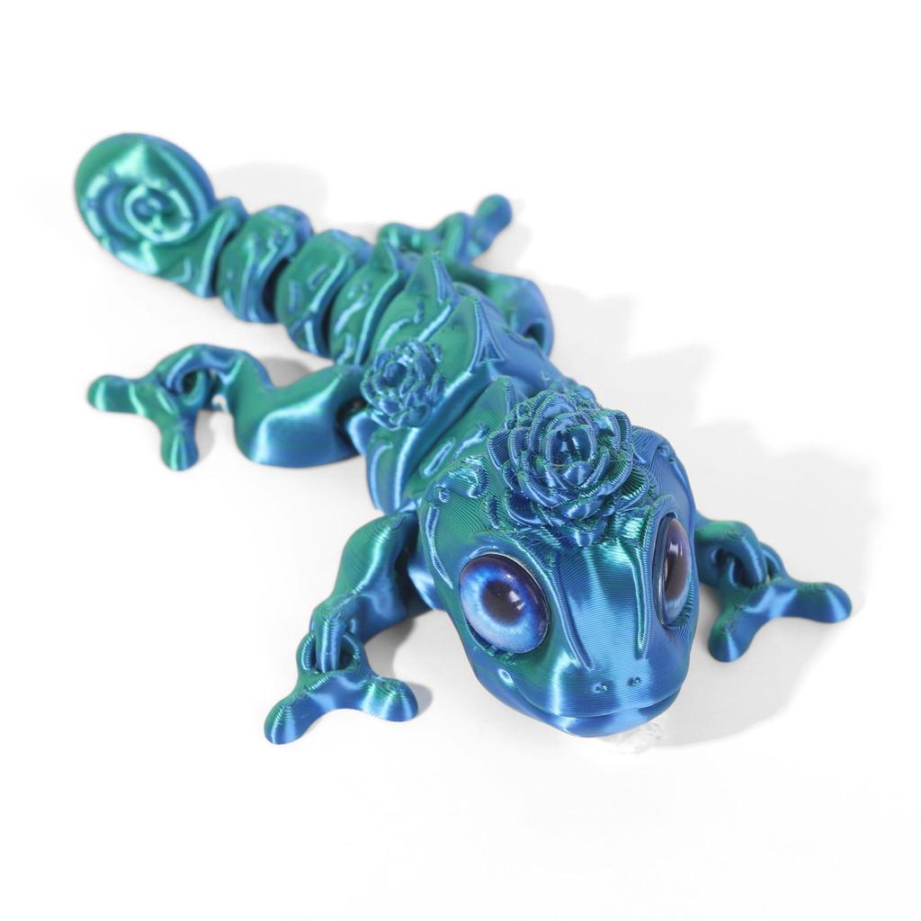Chameleon Figures 3D Printing Multi-joint Movable Simulation Eyes for Home Accessories Kids Gift Living Room Decoration