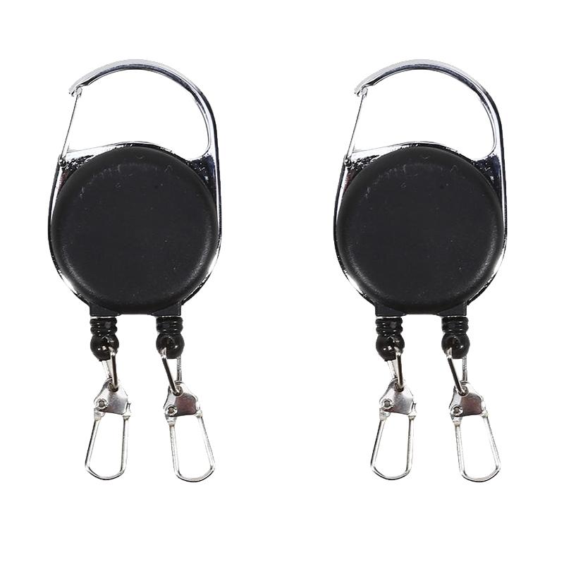 Double Head Retractable Keychain With Unique Anti-Lost Easy Pull Buckle Creative Keyring Badge Reels ID Card Holder 1/2/3/4/5PCS