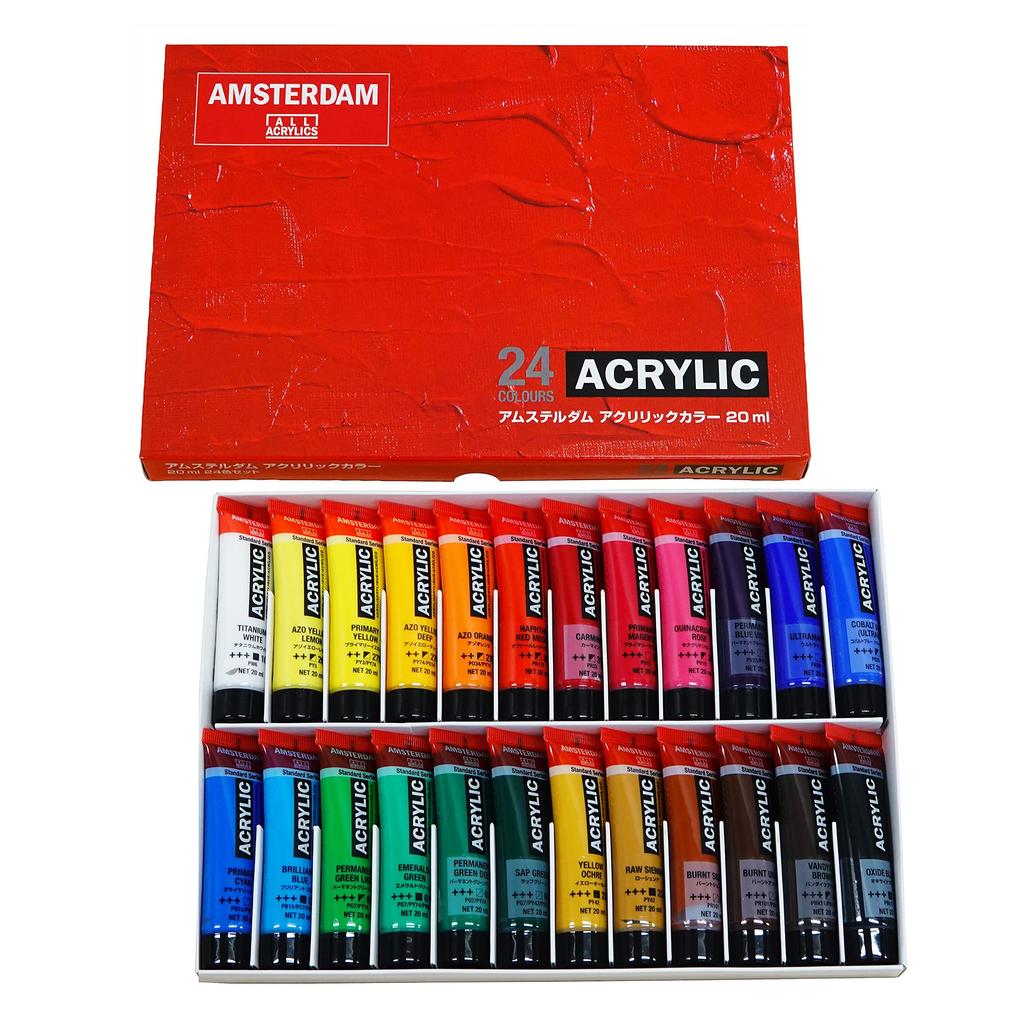 Talens Amsterdam Acrylic Colors, 24-Color Set, AAC-24, 20ml (No. 6)