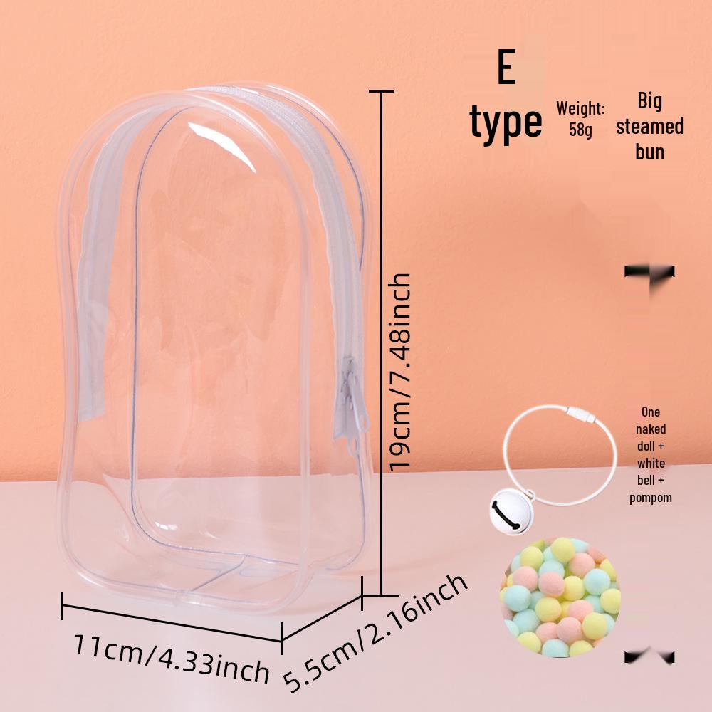 19cm Vinyl Protective Doll Case: Cotton Ita Bag with Transparent Display, Dustproof Hanging, and Large Storage Compartment