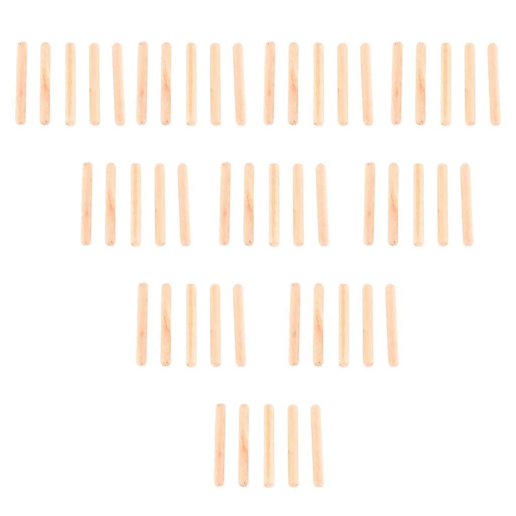 50pcs Cabinet Drawer Round Fluted Wooden Craft Dowel Pins Rods (M6*50)
