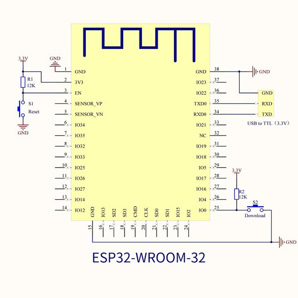 Bluetooth-compatible WiFi Low Power Module ESP-WROOM-32 Compatible for W/ for Voice Encoding Music Streaming & MP3 Decod