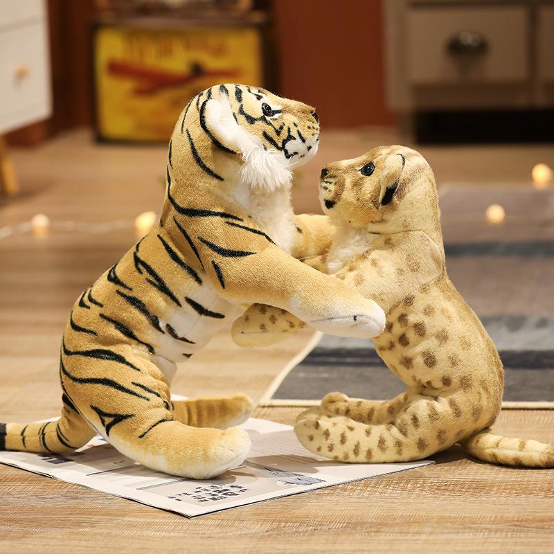 Lifelike Animals Plush Leopard Llion Tiger Toy Stuffed Soft Real Life Wild Animals Tiger Soft Doll Kids Toy Birthday Gift
