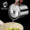 1Pc Stainless Steel Oil Filter Cup Durable Oil Pot With Built In Filter Easy To Invert Leakproof & Convenient Kitchen Gadgets