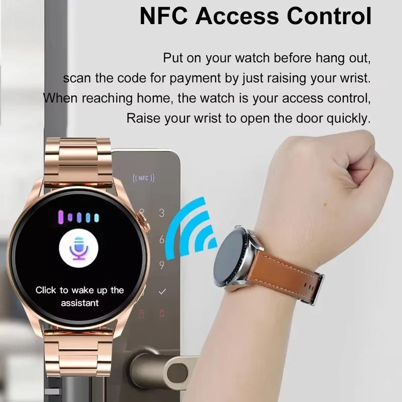 2025 New NFC GPS Smart Watch Women AMOLED Always On Display BT Call Heart Rate Blood Pressure Fitness Track Smartwatch 66*466 HD Screen