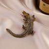 Crocodile Brooch, High-end, Light Luxury, Versatile Pin, Alloy Accessory, Diamond-encrusted Fashionable Brooch