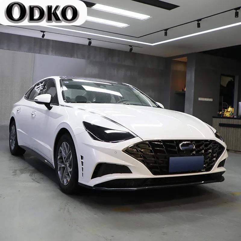 2Pcs Headlights Film Blackened Protective TPU Transparent Membrane Car Sticker For Hyundai Sonata DN8 10th Accessories