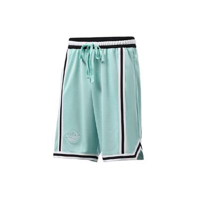 Li Ning Sports Basketball Series Knitted Loose Sports Shorts Men Shorts Lake-Gray-Blue AAPR353-4