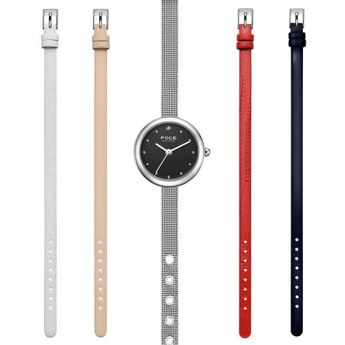 

[FOCE LADY] FOCE LADY Women s Mesh Band Leather Band Wristwatch 5-Piece Set FM2013BK-SET FM2013BK-SET