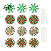 Festive Outdoor Path Lighting Accents 12Pcs Christmas Candy Yard Stakes Hollow Board Garden Decor with Metal Spikes Signs Red White Green