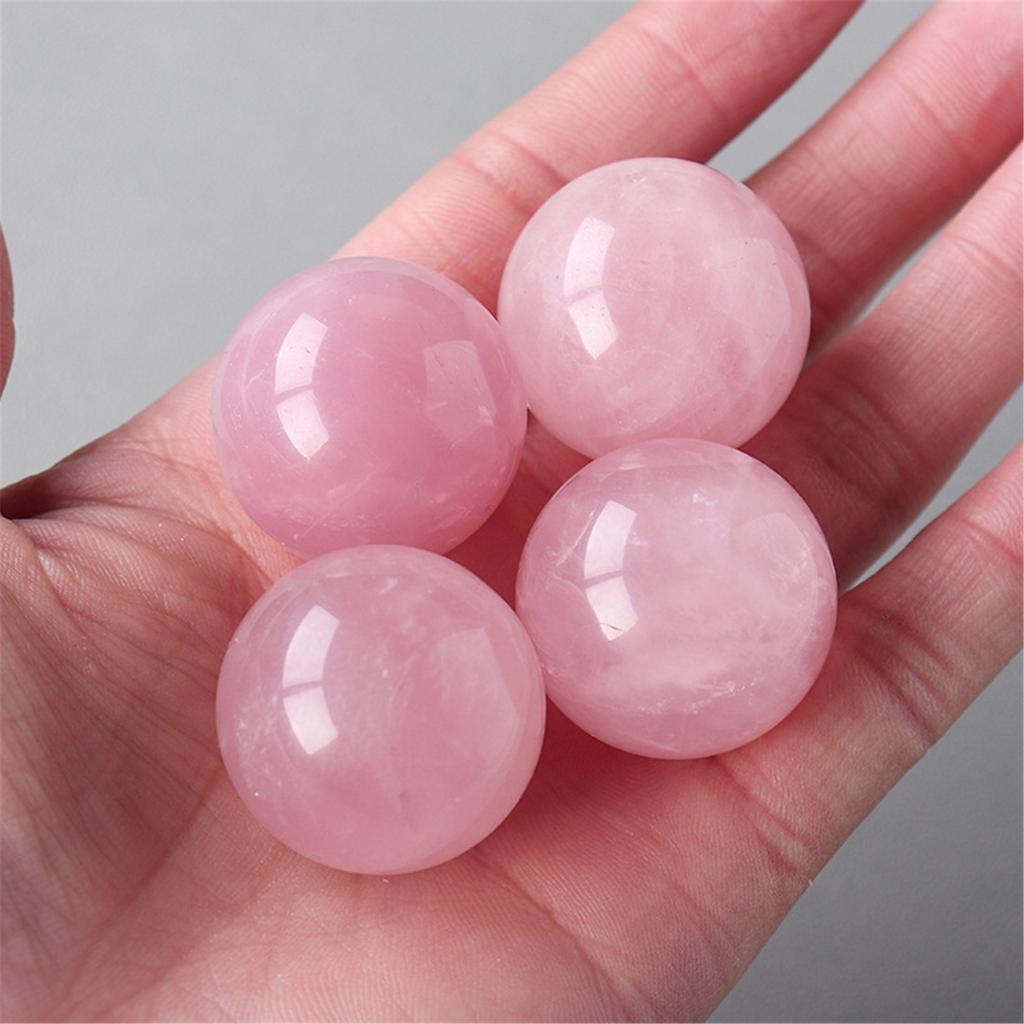 Rose Quartzs Crystal Sphere 4cm Small Crystal Ball for Home Office Decors and Meditations Enhancing Love and Harmonys