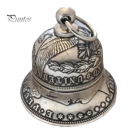 

Серебряный колокольчик-монета, очень громкий, прочный, винтажный, металлический, подвесной, украшение для вечеринки, дома, праздника, бара, кафе, украшения Tinkle Bell