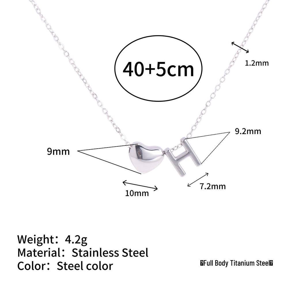 Herz Anhänger Halskette: 18K vergoldeter Edelstahl mit 26 englischen Buchstaben.