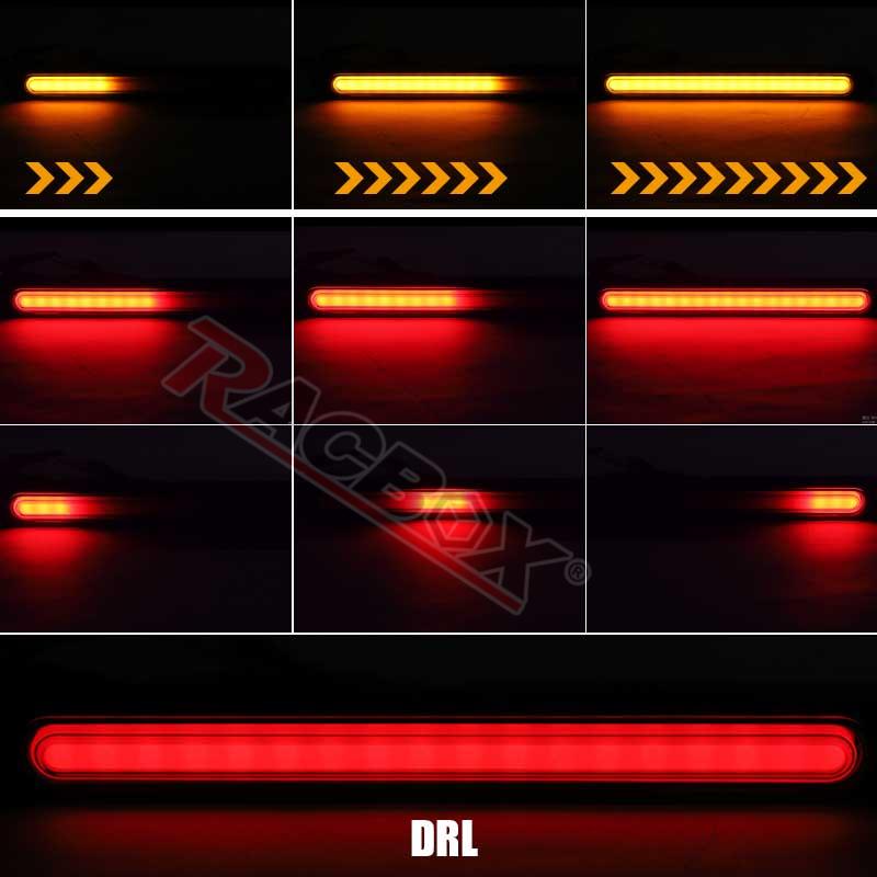 Upgrade LED Brake Tail DRL Lights 12V 24V Truck Trailer Waterproof 3 In 1 Red Yellow Integrated Flowing Water Turn Signal Lamps