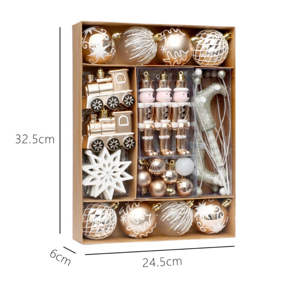 50Pcs Christmas Tree Ornaments 60mm Christmas Ball Ornaments Set For Xmas Tree Reindeer Christmas Painted Balls DIY