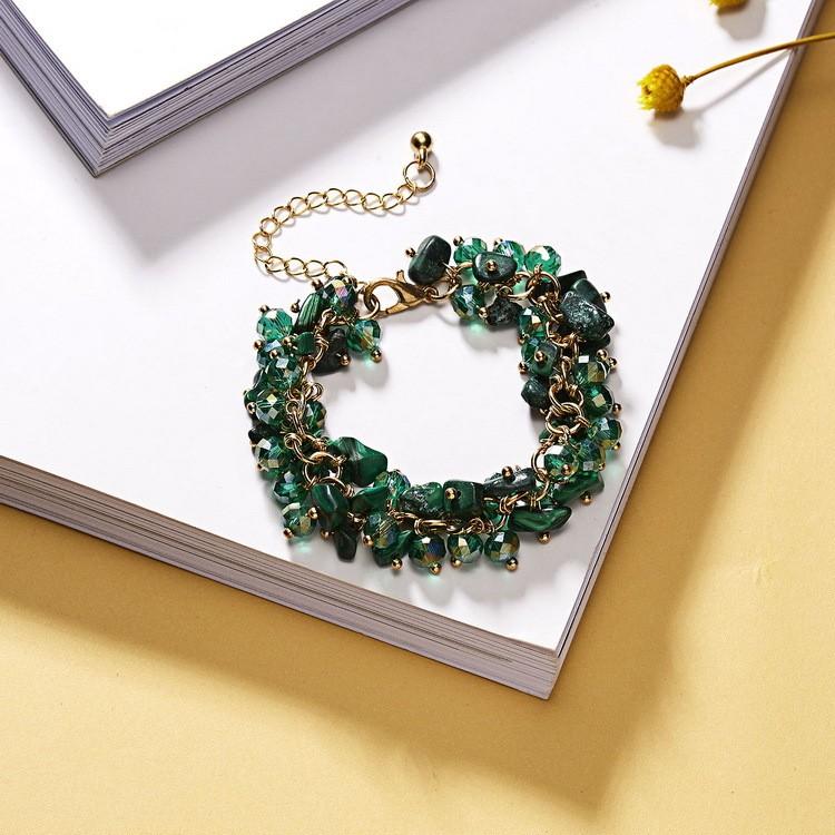 Geometric Crystal Beaded Hand Chain With Multicolor Stones For Travel Souvenir