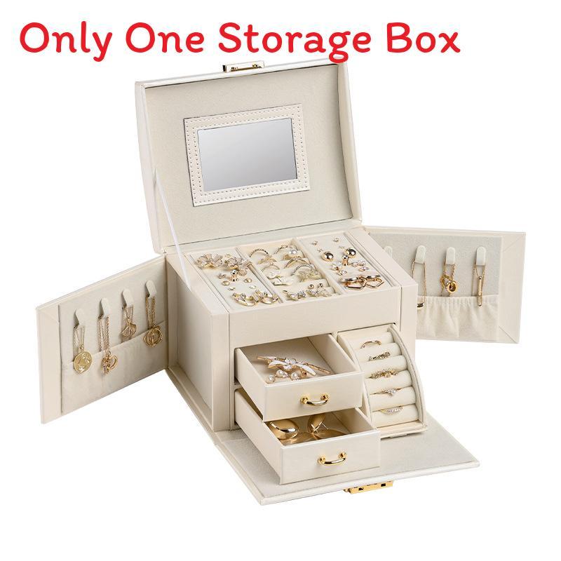 Leather Jewelry Organizer Box With Three Drawers For Wedding Gifts And Travel Souvenirs