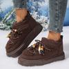 2025 Autumn and Winter New European and American Large-size Straps Thick-soled Snow Boots Warm and Thickened Fashion Snow Boots Foreign Trade