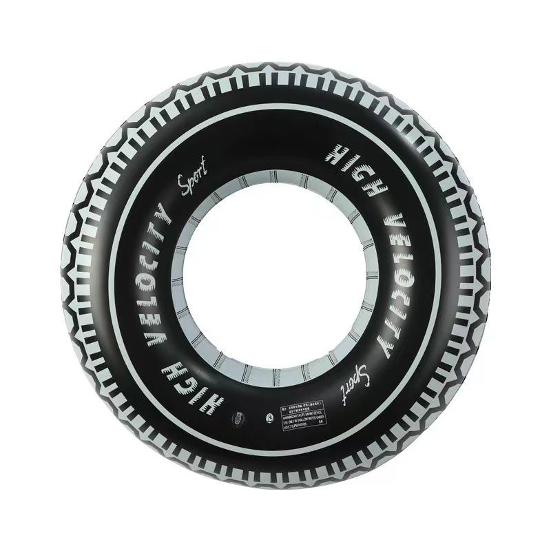 Black Wheel Tire Swimming Ring Adult Kids Inflatable Pool Float Tube Circle Summer Water Toys Air Mattress Boia Piscina