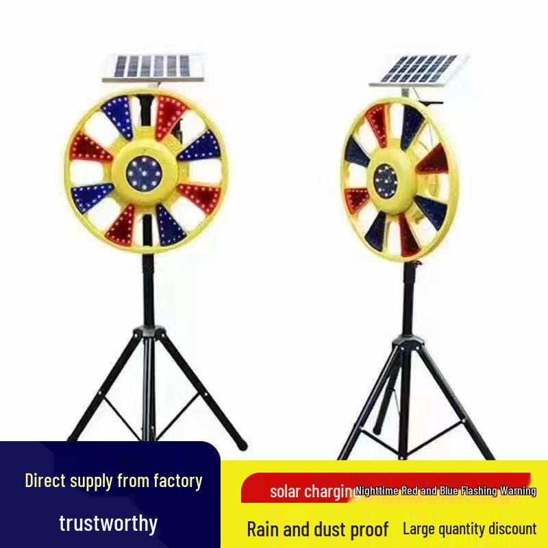 

Solar LED Rotating Red Blue Traffic Warning Light for Construction and Racing Barriers Stand