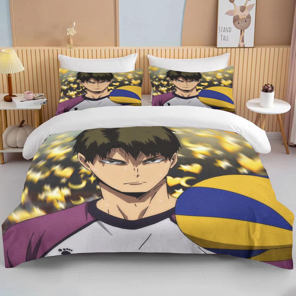 10 Sizes Haikyuu Bedding Sets Cartoon Quilt Bed Cover Anime Duvet Cover Pillow Case Sets Adult Children  Bedding Sets