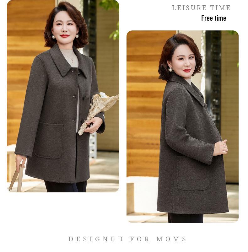Spring/Fall 2026 Women's Jacket - Stylish Lapel Design for Middle-Aged & Elderly 