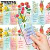 WTEMPO Tulip Shaped Paper Bookmarks Printed Reading Mark Small Cards DIY Foldable Writable Paper Bookmarks Gift Bookmarks for Book Lovers and Readers