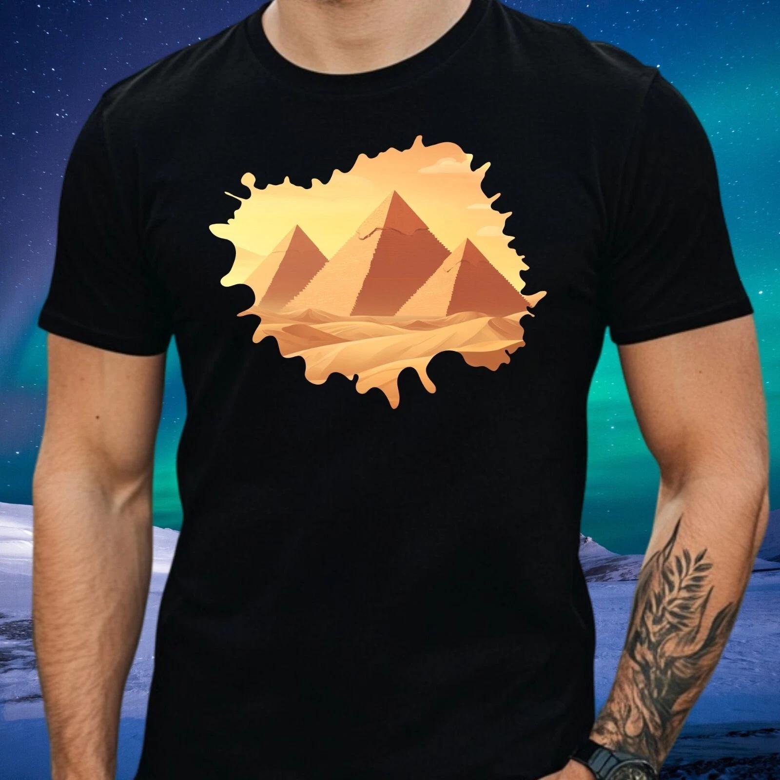 T-Shirt Herren Pyramiden Wüstenlandschaft Motiv Baumwolle Größe XS bis 5XL XXL