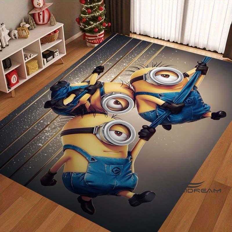 Cute Cartoon 3D-Printed Minions Rug—Suitable for Living Rooms, Bathrooms, Creative Doormats, Bedroom Rugs, and More.