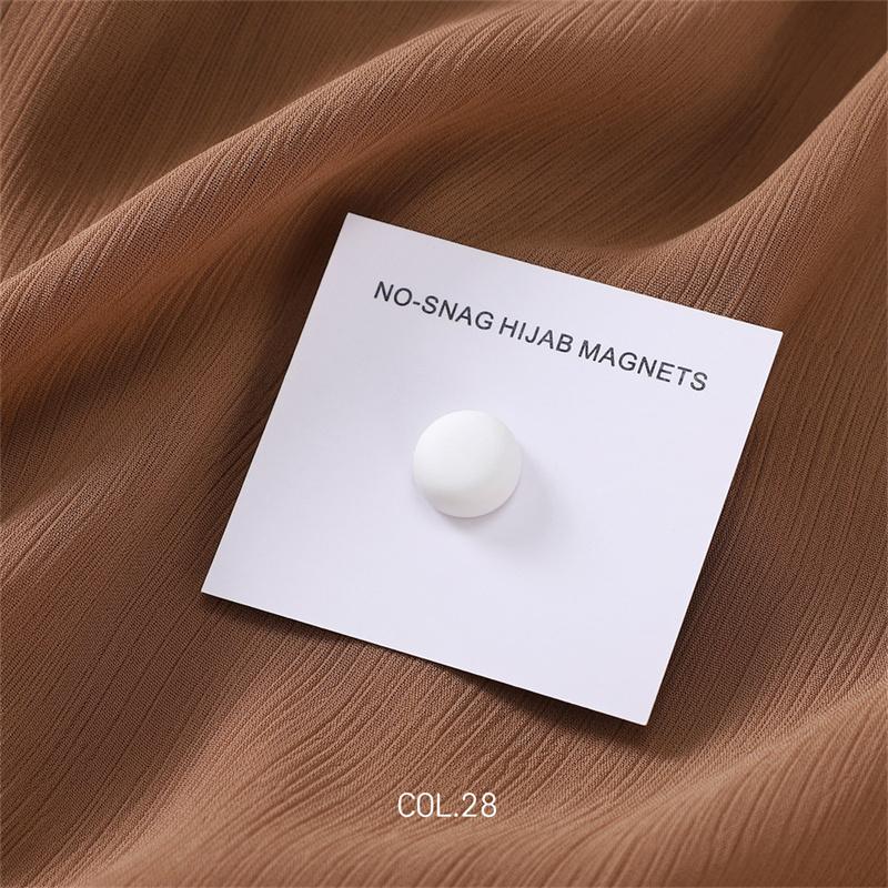 New 54color Matte Silk Scarf Hijab Magnet Brooch Strong Magnetic Buttons Round Shawl Dual-use Collar Clip Cufflinks