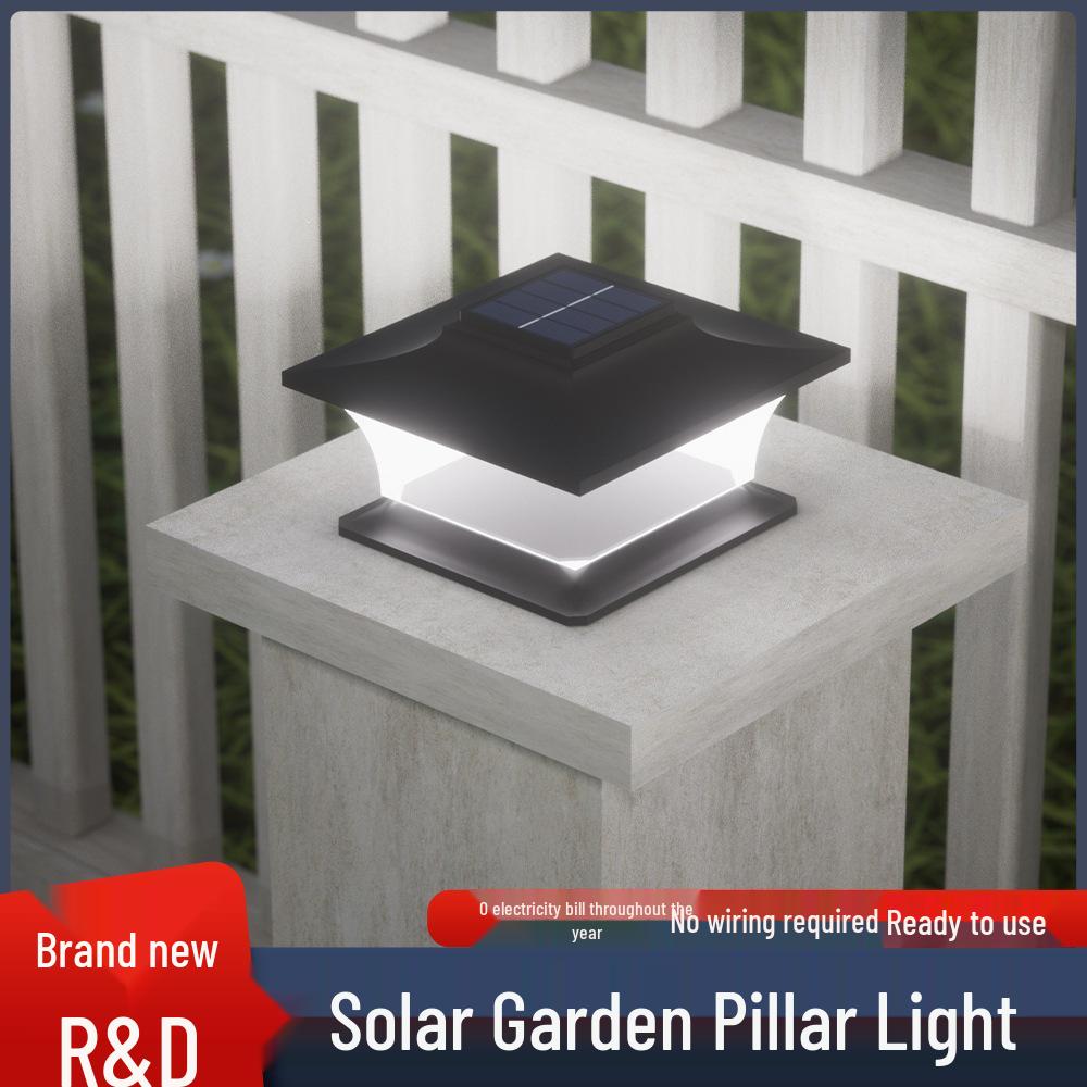 Solar Post Top Light for Garden, Fence, Terrace, and Courtyard