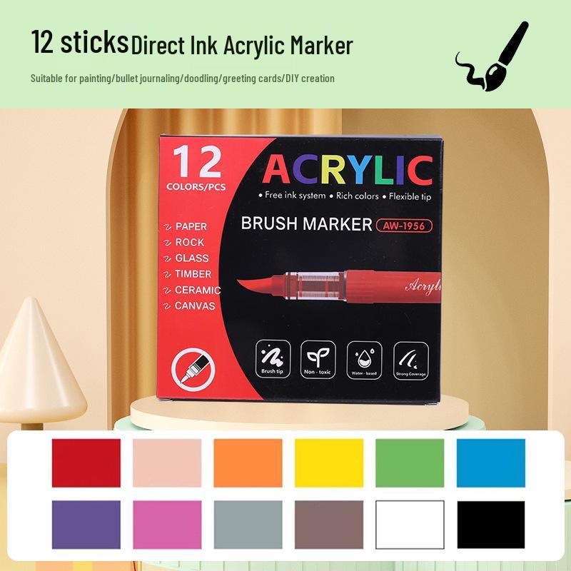 Acrylic Markers for Kids & Art Students - Opaque, Stackable Colors with Direct Ink Flow