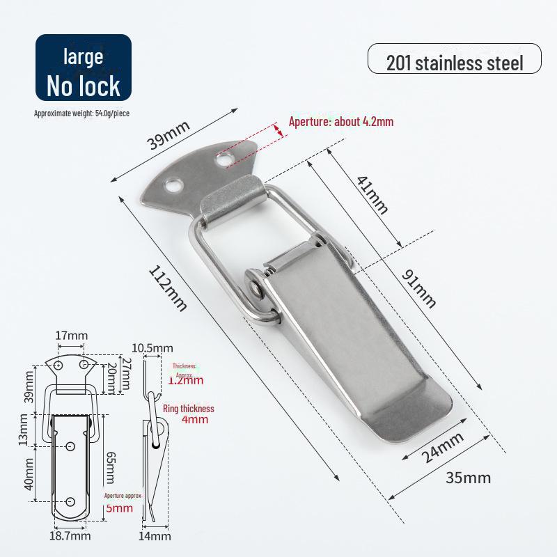 304 Edelstahl Entenschnabel Federverschluss für Holz- oder Metallkisten