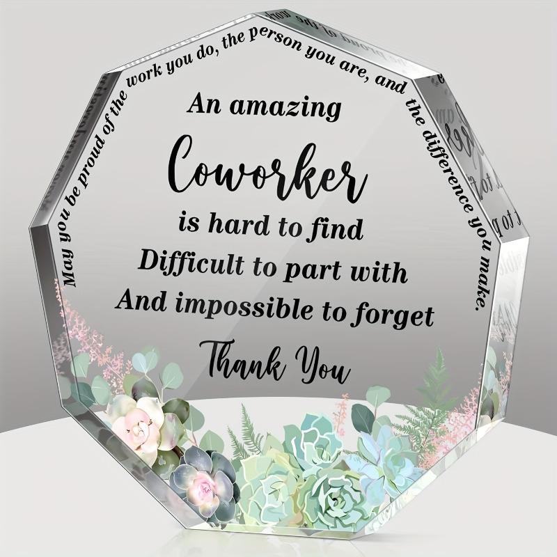 

2D Flat Plant Theme Acrylic Appreciation Desk Decor Plaque, Inspirational Thank You Gift, Suitable for Wall Decoration, Porch, Room, Villa, Accents Ho 10*10cm