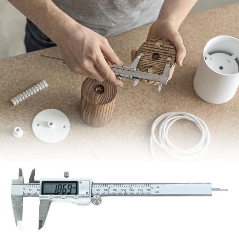 Electronic Digital Caliper Measuring Tool,150mm 6'' Metal Construction with Large LCD Screen Quick Changes Button