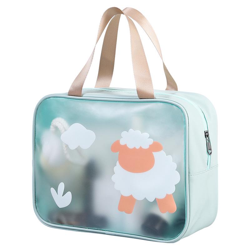 Borsa da Toilette e Trucco Portatile di Grande Capacità per Esterno, Spiaggia, Yoga e Fitness con Separazione Umido-Secco