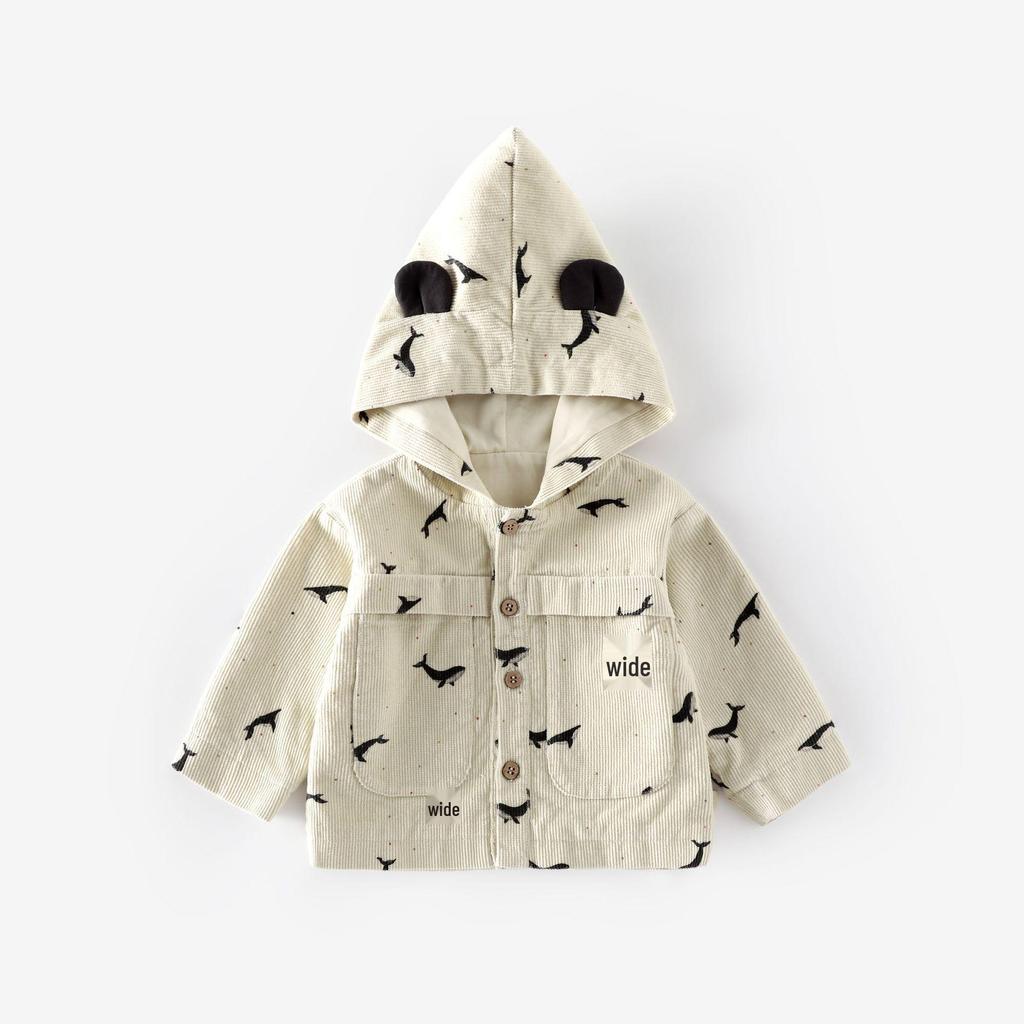 2025 Jesień Chłopięca Stylowa Bluza z Kapturem z Nadrukiem - Koreański Styl Odzież Wierzchnia dla Dzieci