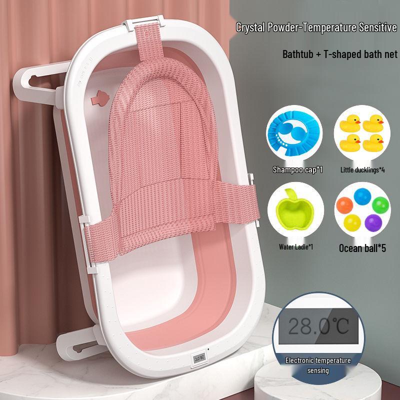 Foldable Dual-Use Baby Bathtub for Newborns - Sit & Lie Positions