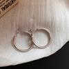 Silver Needle Round Earrings European and American Simple Fashion Cold Wind Earrings Personality Temperament Earrings Light Luxury High Sense