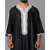 2024 Men's Embroidered Short Sleeve Robe, Middle Eastern & Malaysian Style