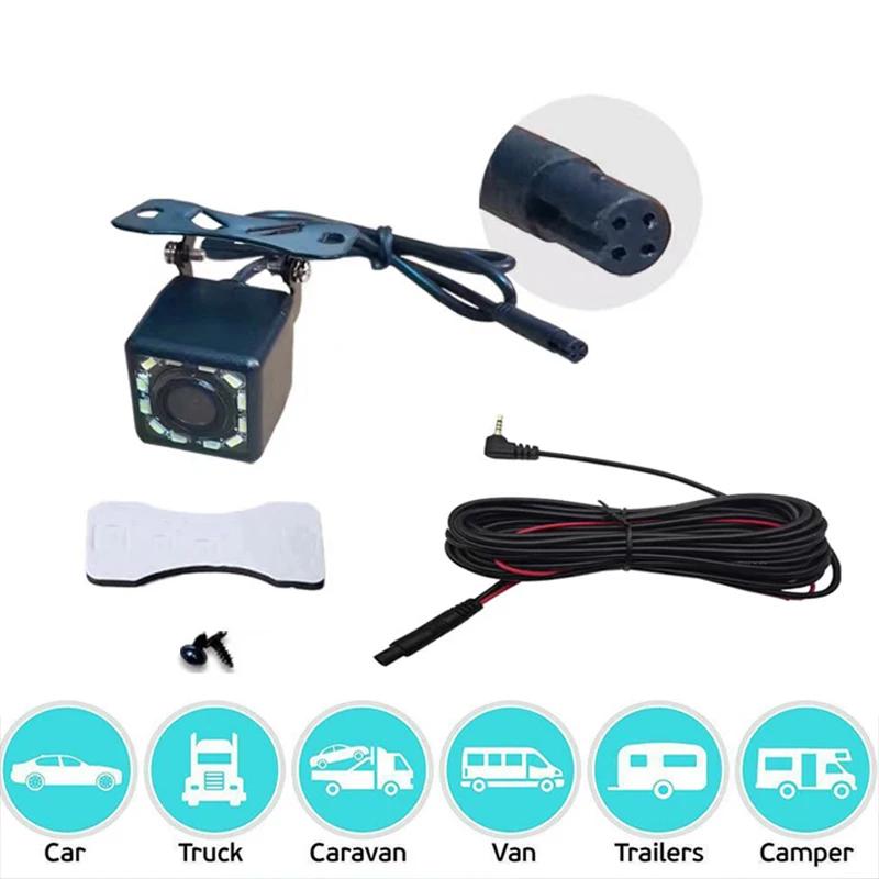 4-pin High-definition Car Rearview Mirror Reversing 12LED High-definition Night Vision Camera Wide-angle 170-degree Parking Came