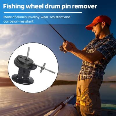 Estrattore per perni di cuscinetti di mulinelli da pesca in lega di alluminio portatile per mulinelli da casting a baitcasting, strumenti per la rimozione dei perni, accessori per la modifica, la riparazione e la manutenzione dell'attrezzatura da pesca