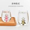 Creative Christmas Tree Glass Cup with 3D Colorful Glitter for Milk Juice Water